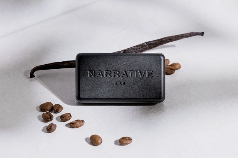 Narrative Lab Fine Fragrance Solid Fragrance, The Calling Solid Fragrance, No parabens, no phthalates, no alcohol, Plant-based wax that is vegan friendly. Smells like rich dark rum with vanilla bean, caramel latte and warm sweet base tones.