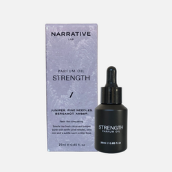 Narrative Lab Fine Fragrance Parfum Oil, Strength Dropper Bottle, No parabens, no phthalates,  no alcohol, Plant-based oil, vegan friendly perfume. Smells like fresh citrus and juniper burst with earthy pine needles, orris root and a subtle warm amber base.